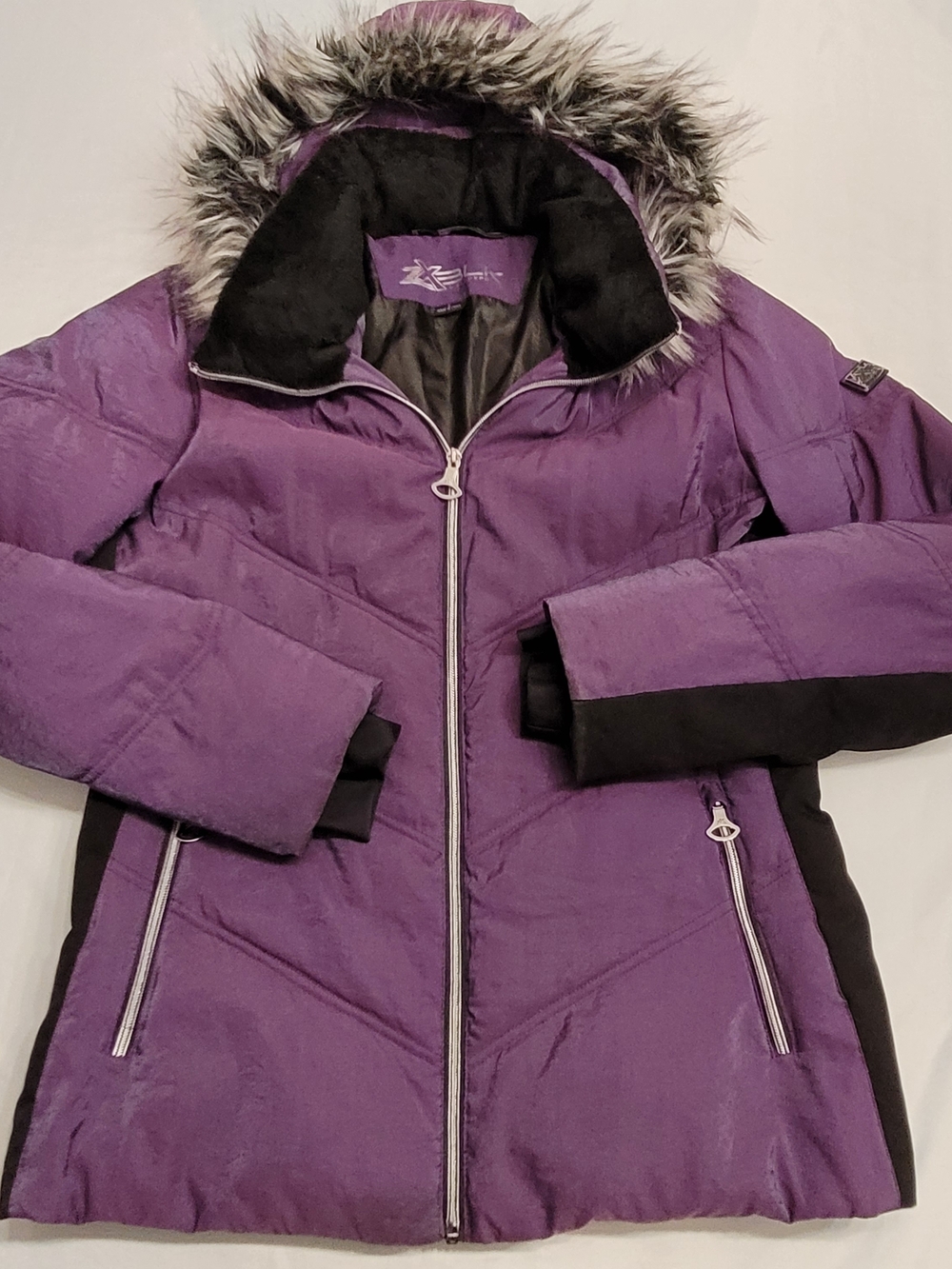 XBLK ZeroXposur Purple Puffer Jacket Faux Fur Hood Size L